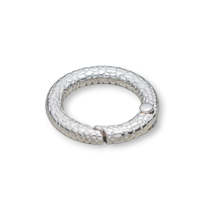 Chiusura Gancio di Ottone SnakeSkin Tondo 20mm 30pz Rodiato