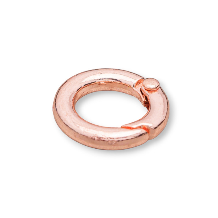 Gancio di Ottone Tondo 20mm A Scatto 15pz Oro Rosa