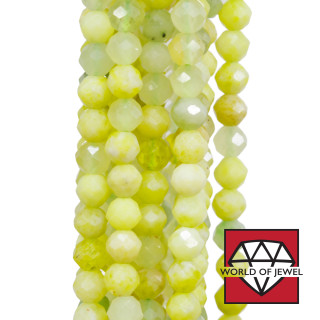 Quarzo Lemon Mix 2 Perlina Tonda Sfaccettata Diamond Cut 4mm