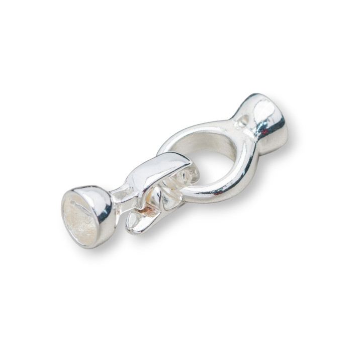 Brass Snap Closure With Cups 12x32mm 15pcs Silver Plated