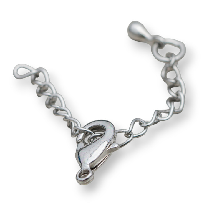 Karabinerverschluss aus Messing mit 80 rhodinierten Ketten