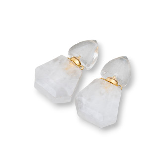 MOD6 24x38mm 2pcs Rock Crystal Semi Precious Stone Bottle Pendant Component