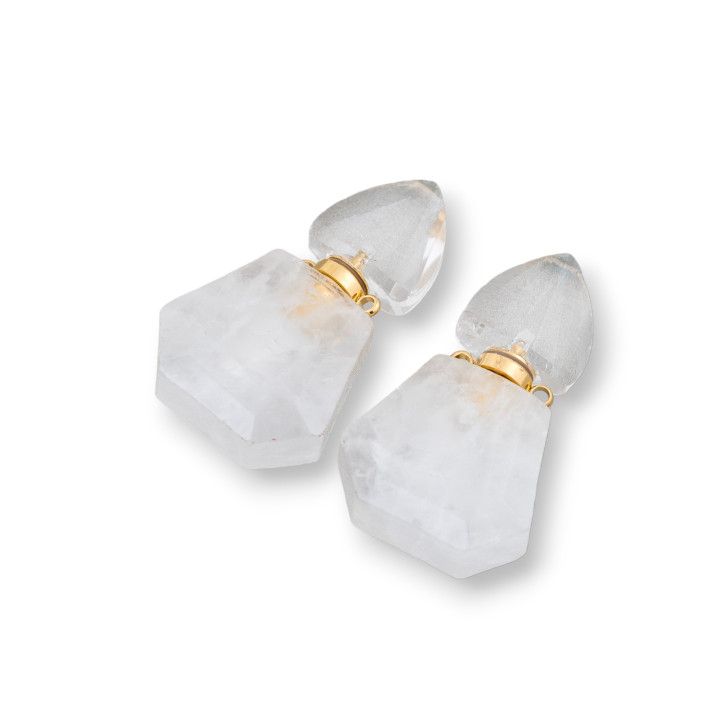 MOD6 24x38mm 2pcs Rock Crystal Semi Precious Stone Bottle Pendant Component