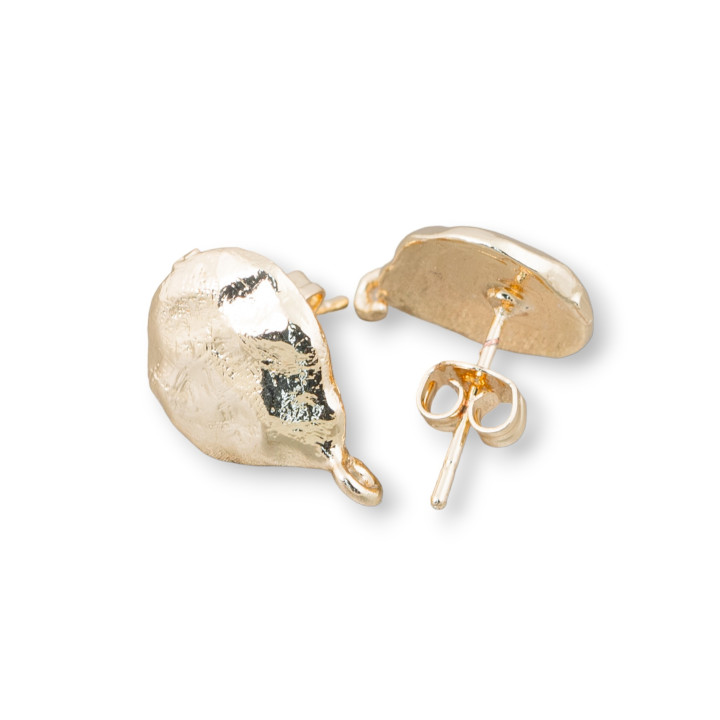 Bases de Boucles d'Oreilles en Laiton Goutte Goutte 13x20mm 10 Paires Doré