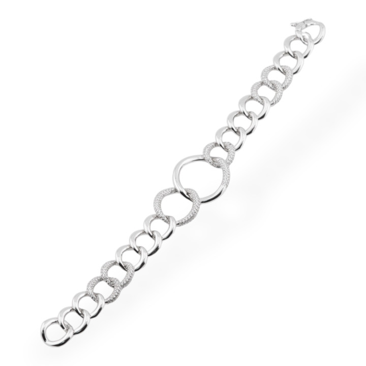 Bracciale In Argento 925 Con Zirconi Pave' 1pz