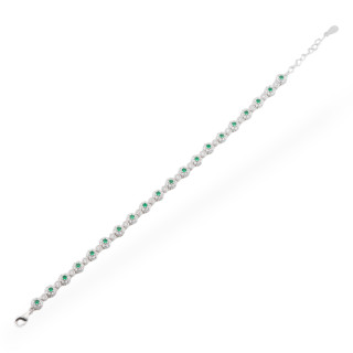Bracciale In Argento 925 Con Zirconi 1pz MOD556 Rodiato Verde