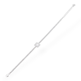 Armband aus 925er Silber mit Zirkonen, 1 Stück, MOD568, weißes Rhodium