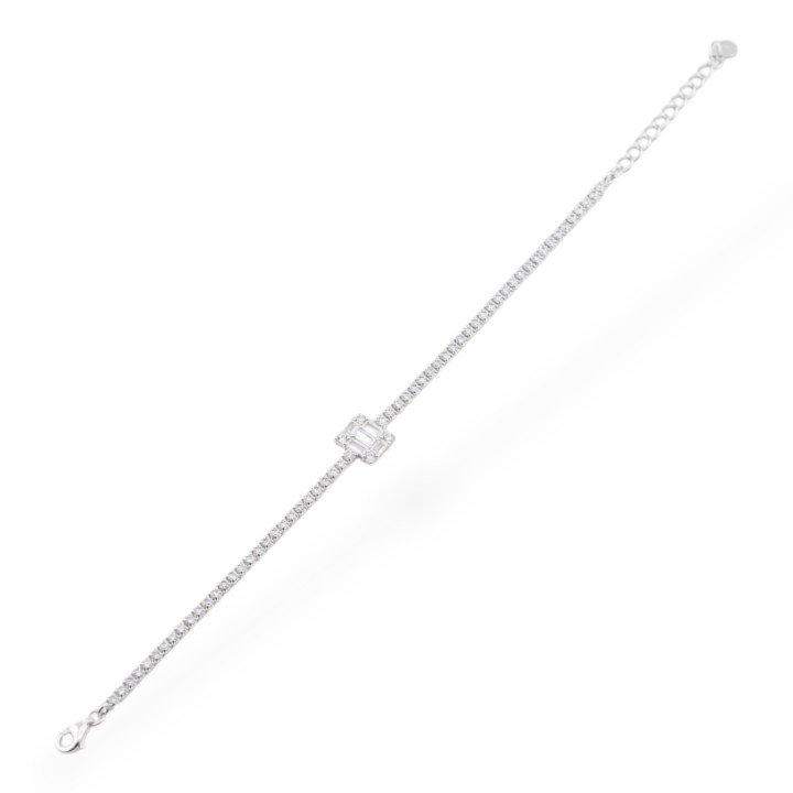 925 Silver Bracelet With Zircons 1pc MOD568 White Rhodium