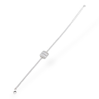 Armband aus 925er Silber mit Zirkonen, 1 Stück, MOD573, weiß rhodiniert