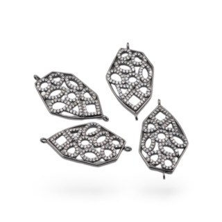 Composants de connecteur en Bronze avec ensemble de Zircons irréguliers, 4 pièces noirs