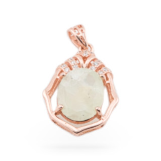 Pendentif Argent 925 Externe 15x26mm 1pc Or Rose Aqua