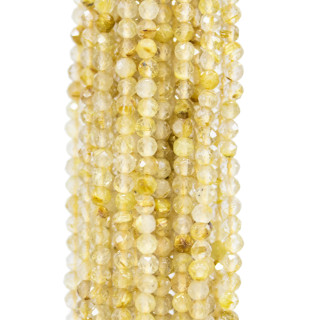 Rutilgold facettierter Quarz mit Diamantschliff 3,0 mm