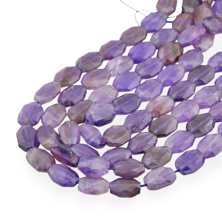 Amethyst Irregular Flat Faceted Stone 12x16mm