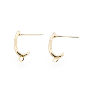 Base Pour Boucles D'Oreilles Bronze Monachella 12 Paires Doré