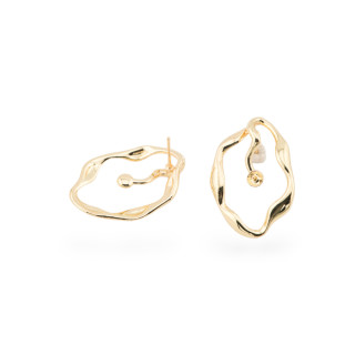 Base de boucle d'oreille en bronze, épingle forgée 20x30mm avec tasse, 7 paires dorées