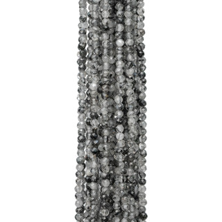 Black Rutilated Quartz (Scratched Quartz) Faceted Diamond Cut 2.2mm