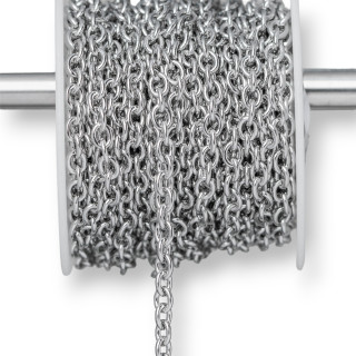 Smooth Steel Chain 4.0x5.0mm Wire 1.0mm 10 Meters