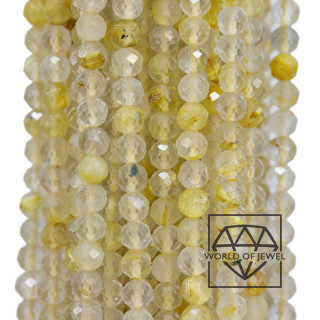 Quartz rutile facetté taille diamant 4mm