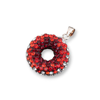 Pendentif en Argent 925 avec Strass Donut 20x28mm