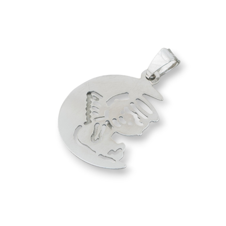 Colgante Media Luna Filigrana Plata 925 18x31mm