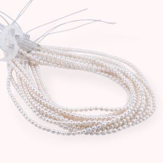 Perle Di Fiume Microperle Chicco Di Riso 3,5-4mm A++ Bianco