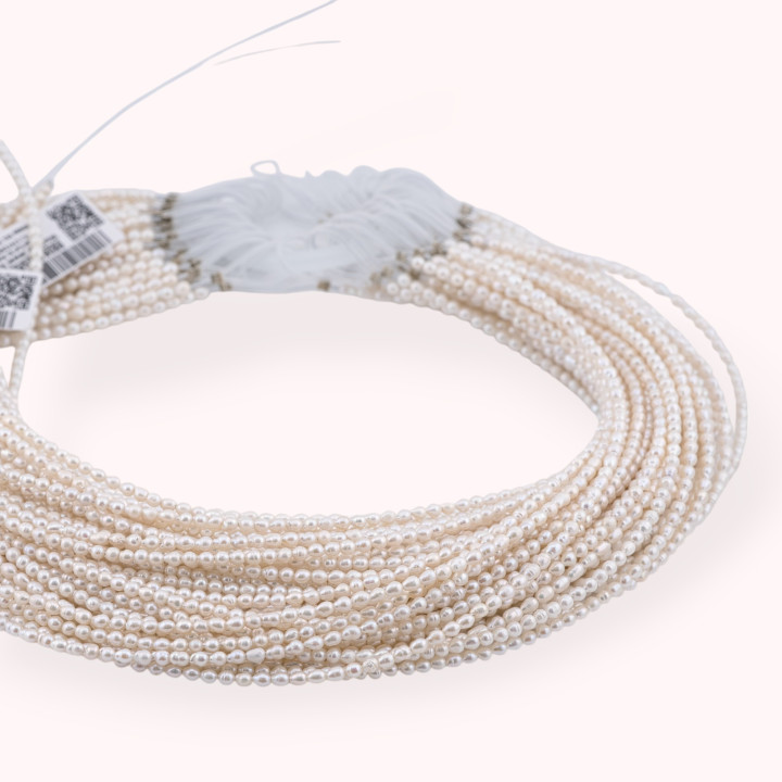 Perle Di Fiume Microperle Chicco Di Riso 3,5mm Bianco