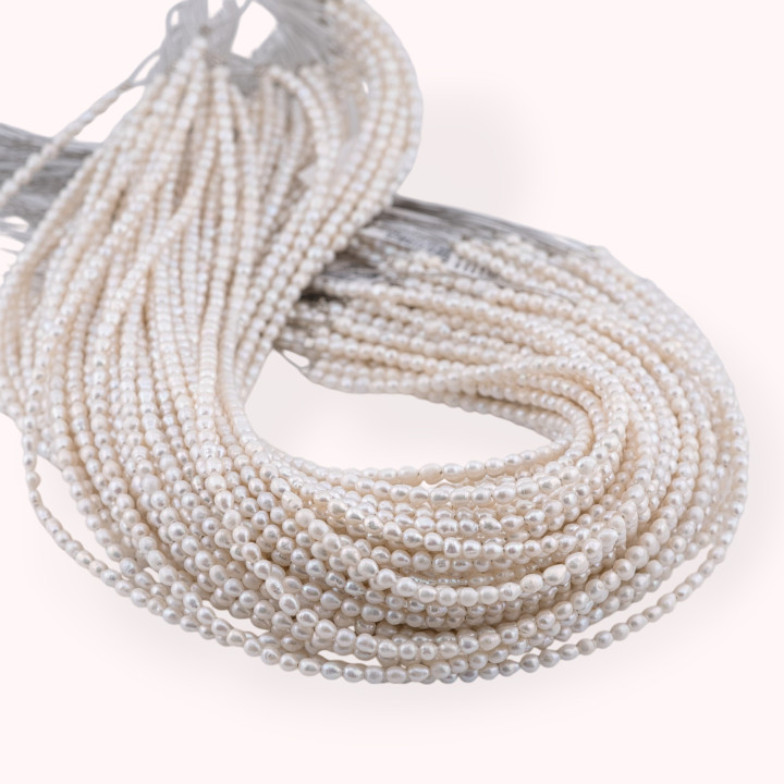 Perle Di Fiume Microperle Chicco Di Riso 4-5mm A++ Bianco