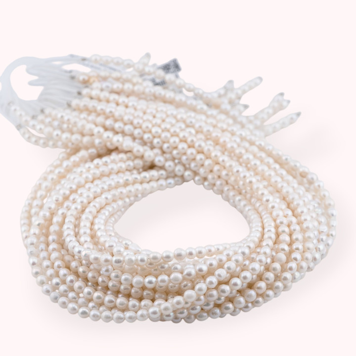 Perle Di Fiume Microperle Tondo 4,5-5mm  Bianco