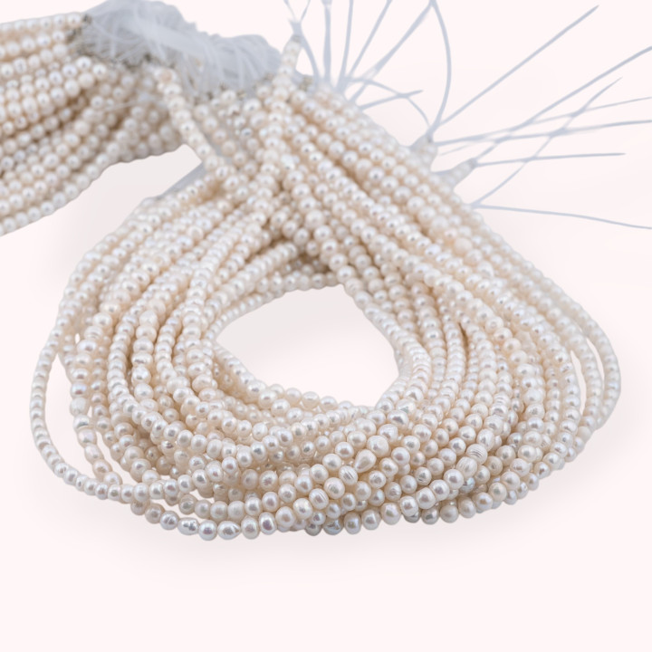 Perle Di Fiume Microperle Tondo 5,0mm A  Bianco