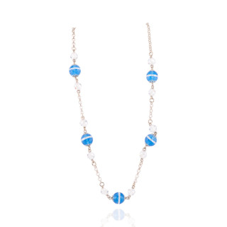 Collana In Argento 925 E Zirconi A Sfera Sfaccettata