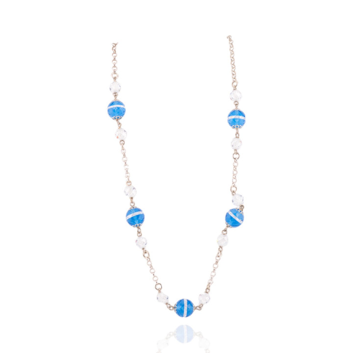 Collana In Argento 925 E Zirconi A Sfera Sfaccettata