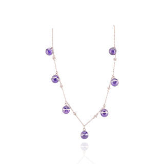 Collana In Argento 925 E Zirconi A Sfera Sfaccettata