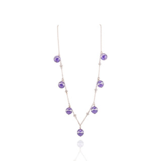 Collana In Argento 925 E Zirconi A Sfera Sfaccettata