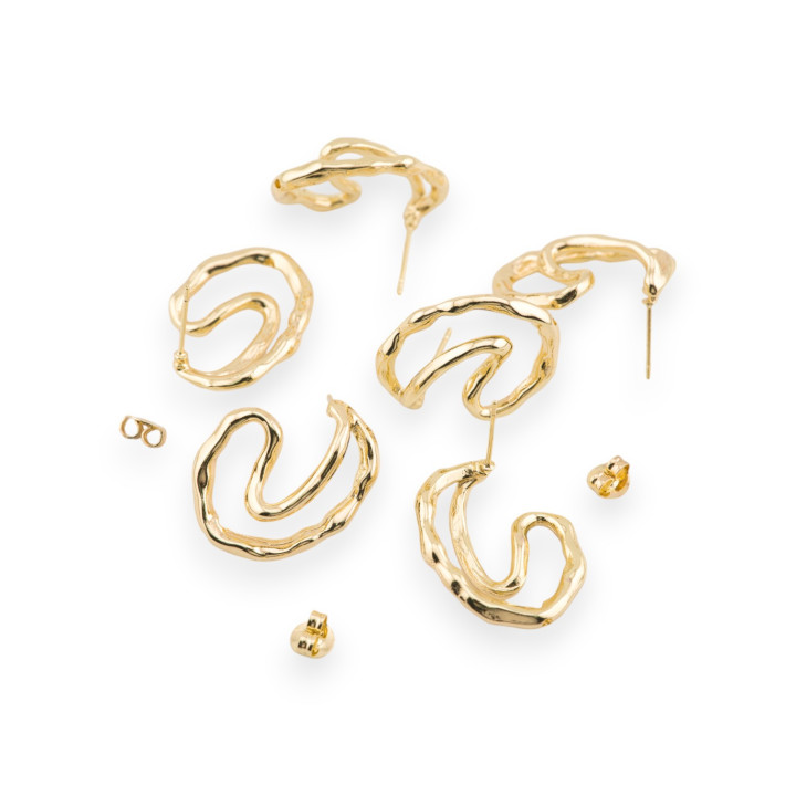 Base Per Orecchini Di Bronzo Perno 22x27mm 6 Paia