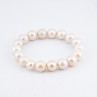 Bracciale Elasticizzato Di Perle Di Fiume Tonde Barocche 10-11mm