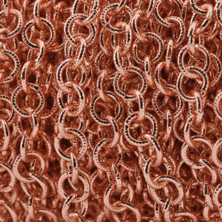 Catena A Metraggio Di Ottone Tondo 7mm 1 Metro Oro Rosa