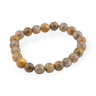 Bracciale Elastico Di Quarzo Rutilato Nero Grezzo Tondo Liscio (PEE)  9mm