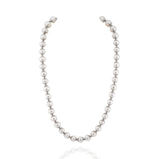 Collana Di Perle Di Fiume E Coppette Di Ottone 9-10mm 45-50cm