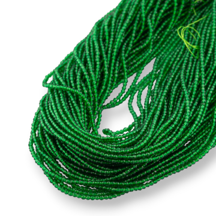 Zirconi Sintetici Perlina Tonda Sfaccettata Diamond Cut 2mm Verde