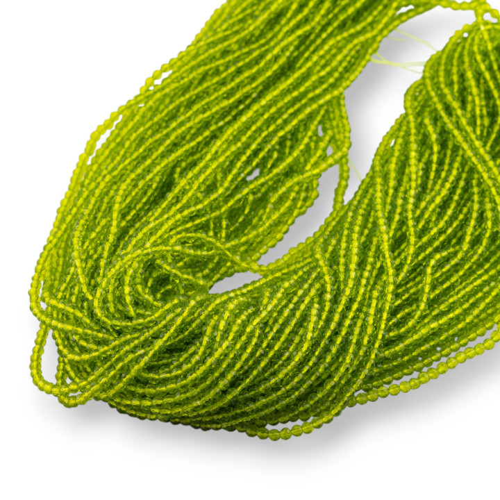 Zirconi Sintetici Perlina Tonda Sfaccettata Diamond Cut 3mm Peridot