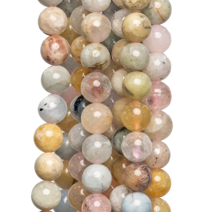 Acquamarina Berilli Morganite Multicolor Grezzo Tondo Liscio  8mm Giallo