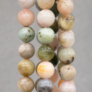 Aigue Marine Béryl Morganite Multicolore Brute Ronde Lisse 10mm