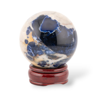 Sfera Di Sodalite (TBN) Diametro 70-80mm Completo Di Base In Legno MOD. 2