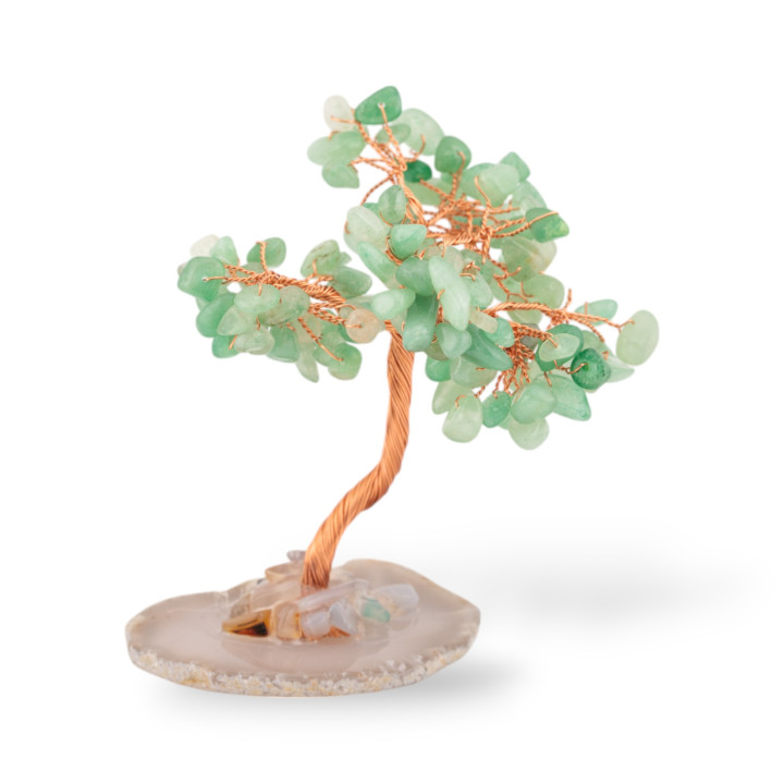 Soprammobile Di Pietre Dure Albero Della Vita Con Base Di Agata 10 cm Avventurina