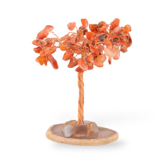 Soprammobile Di Pietre Dure Albero Della Vita Con Base Di Agata 10 cm Corniola