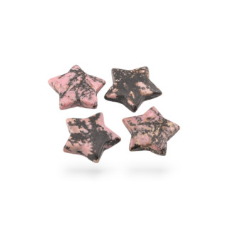 Componenti di Pietre Dure a Un Foro Stelle Diametro 30mm 4 Pezzi Rodonite