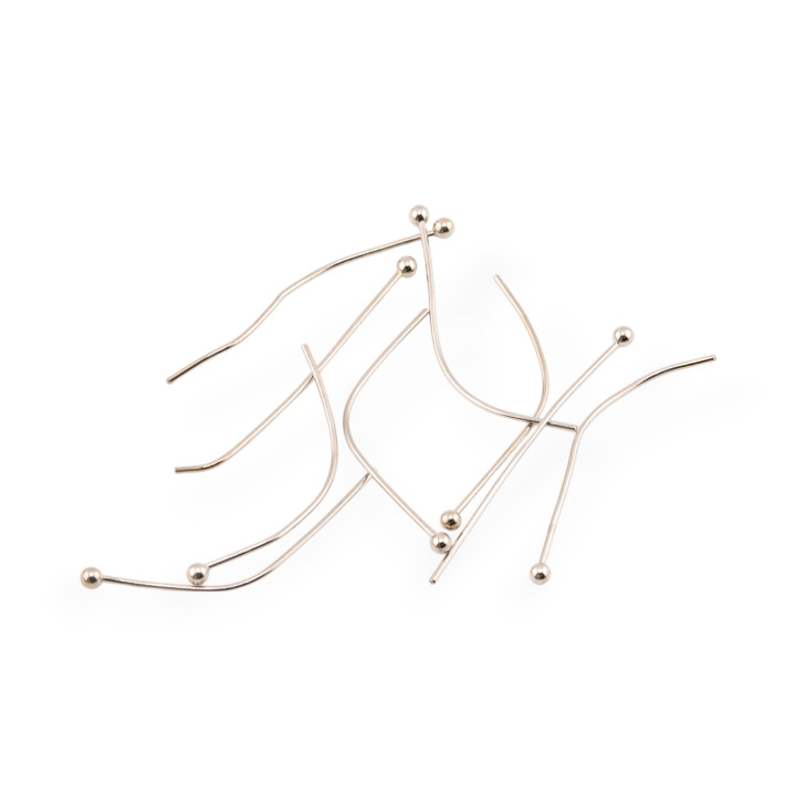 Chiodini Spilli Di Ottone Testa Tonda Pallina 0,6x30mm 1 kg Rodiato