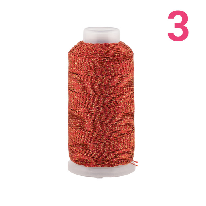 Filo Di Poliestere Intrecciato Diamantato Per Macrame' E Ricamo Misura 3 - 1 Bobina 80mt Arancione Ruggine
