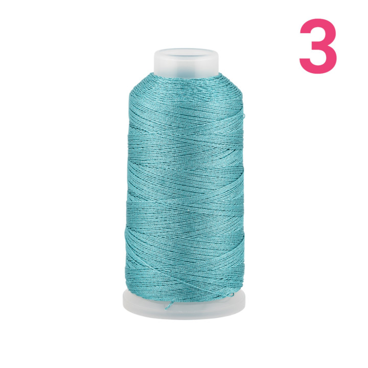 Filo Di Poliestere Intrecciato Diamantato Per Macrame' E Ricamo Misura 3 - 1 Bobina 80mt Azzurro Acquamarina Chiaro