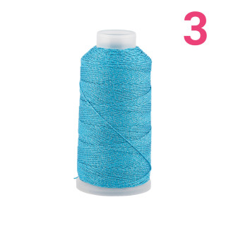 Filo Di Poliestere Intrecciato Diamantato Per Macrame' E Ricamo Misura 3 - 1 Bobina 80mt Azzurro Chiaro